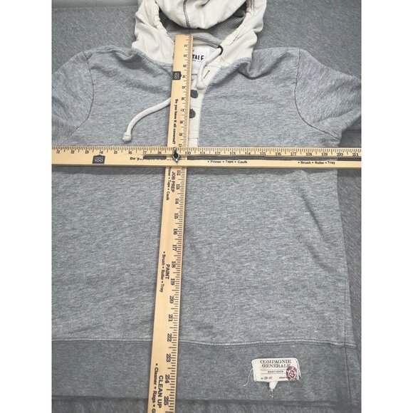 Aeropostale Gray Mens Medium Hoodie Sweatshirt ButtonUp Neck Drawstring Y2K - Picture 3 of 9